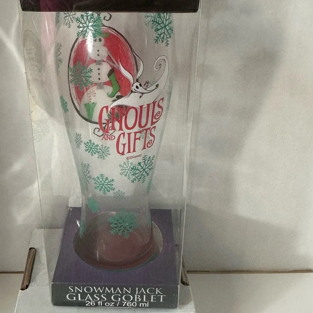 Disney Nightmare Before Christmas Snowman Jack Glass Goblet 26oz 25 Years 2018‎